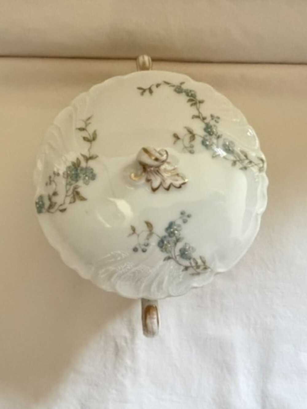 Vintage Limoges Porcelain Lidded Sugar Bowl - Picture 9 of 12
